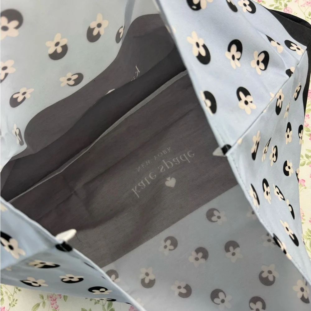 Kate Spade Large Polka Dot Reusable Floral‎ Shopping Tote Eco Friendly